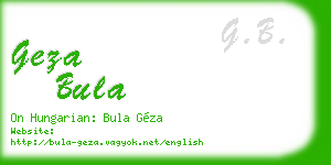 geza bula business card