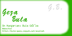 geza bula business card